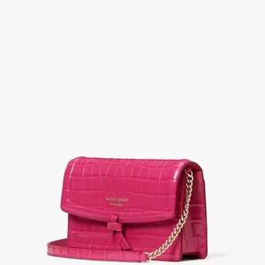 Knott Croc-embossed Flap Crossbody